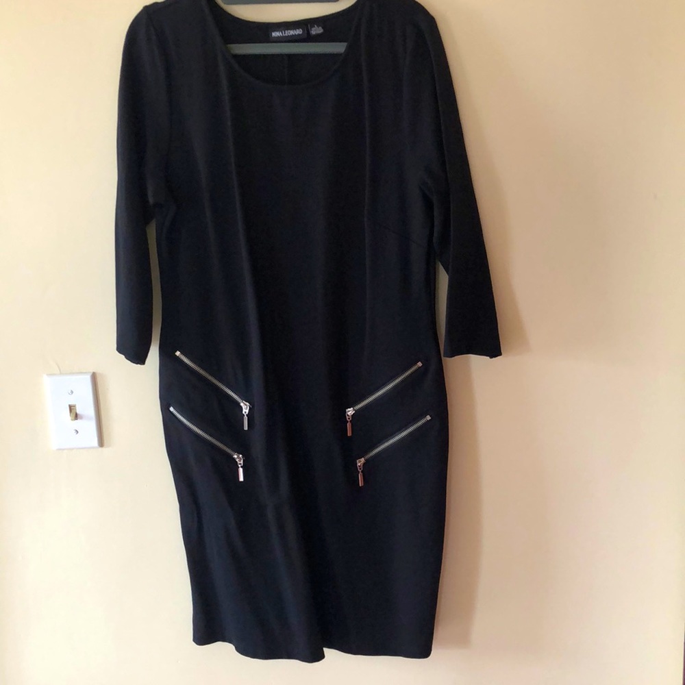 Nina Leonard black dress. Size L